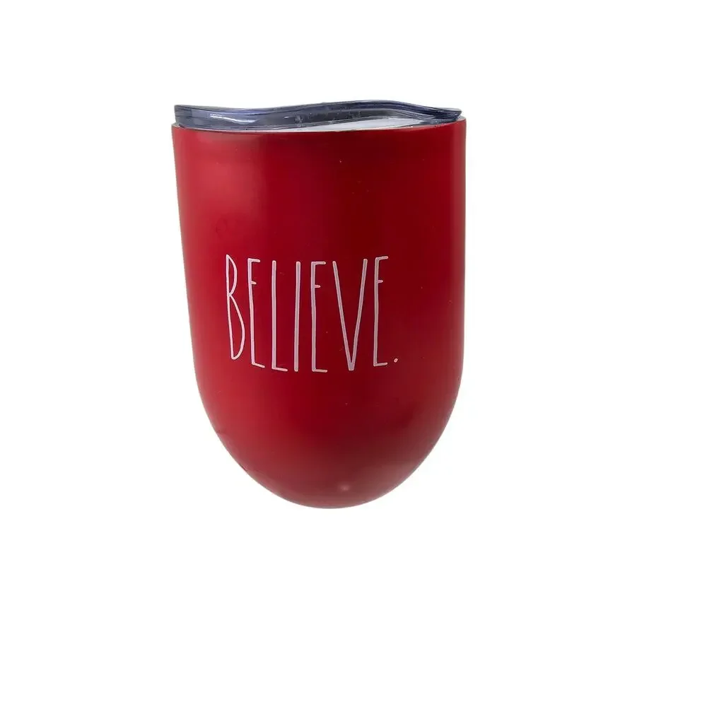 2 Rae Dunn Insulated Stainless Steel  Tumblers Red 12 oz. and Black‎ 17 oz.